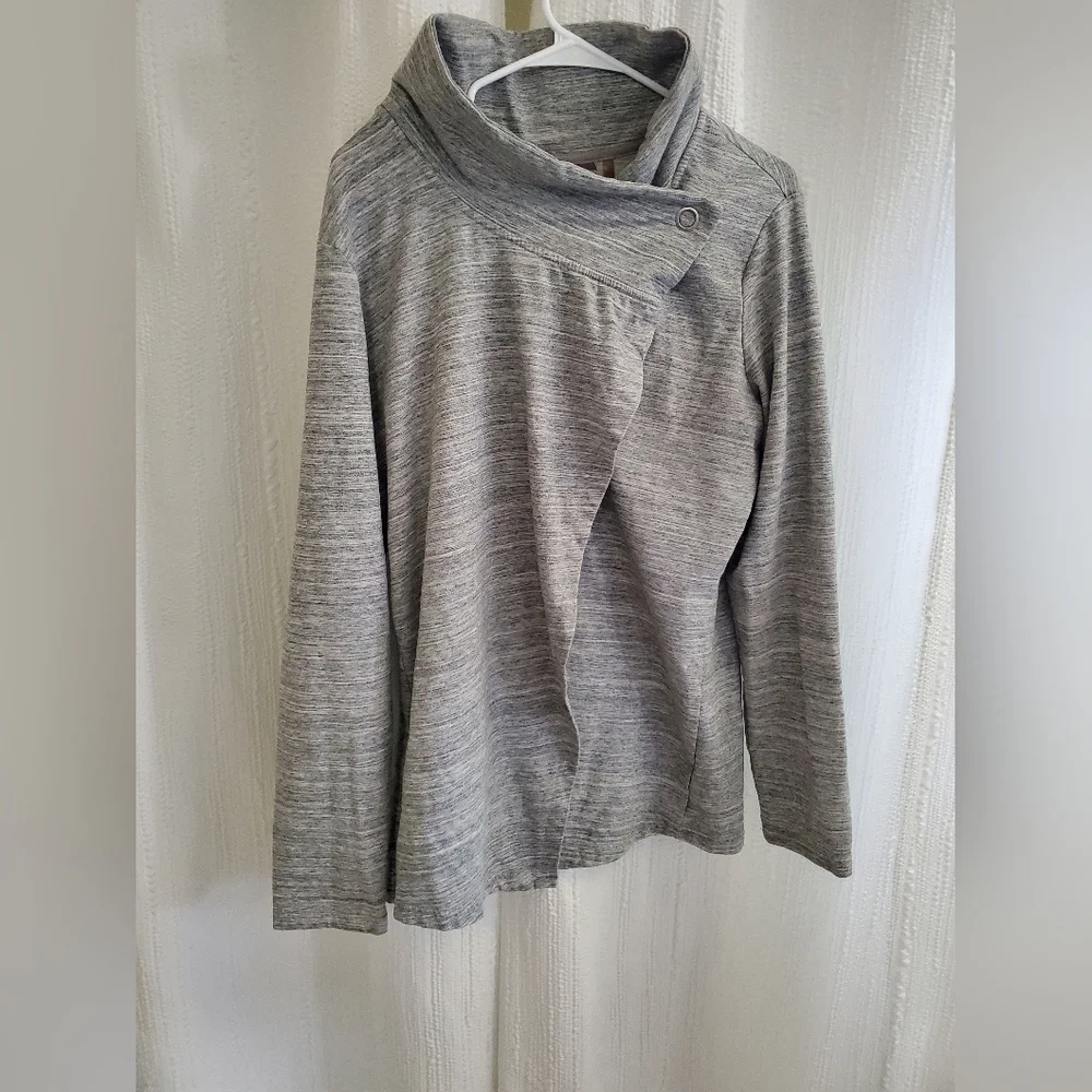 Womens XXL Danskin Heather Gray Cowl Neck Sweater